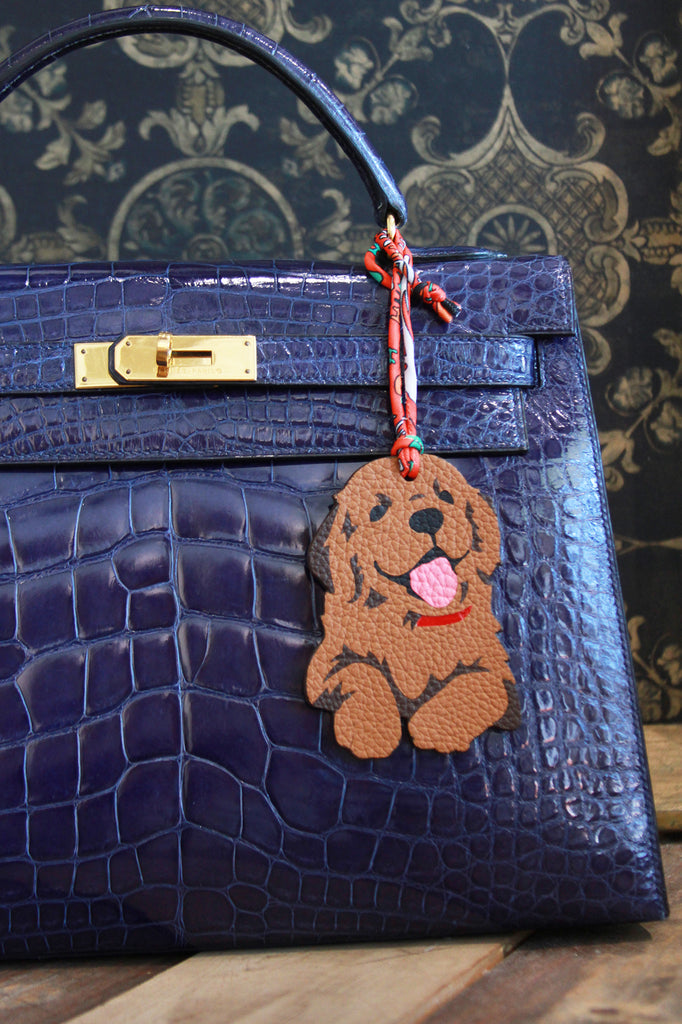 Genuine Leather Bag Charm Golden Retriever WOOFER&PURRLENSKY