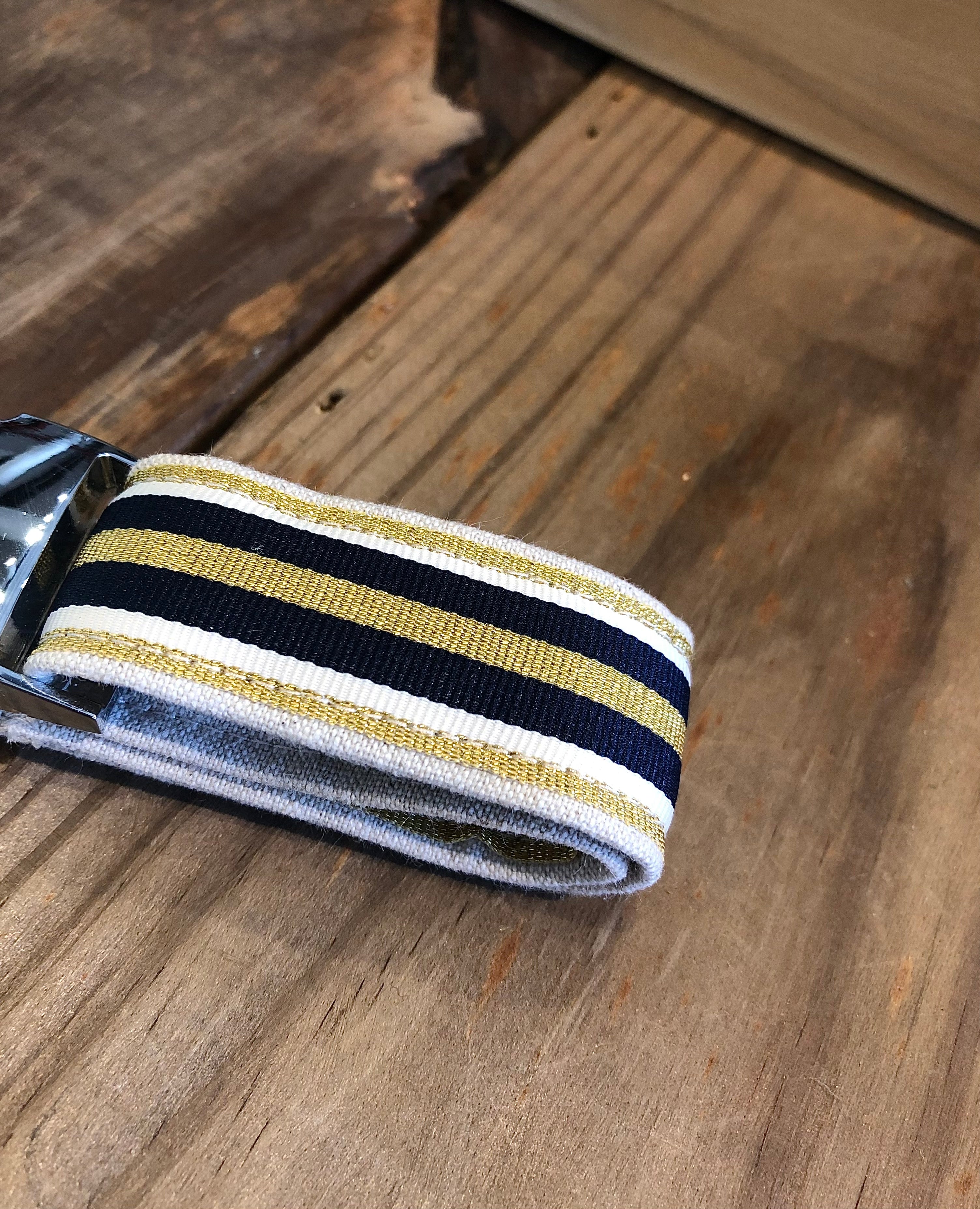 Lucky Star Walkie Collar - Gold&Navy Stripes