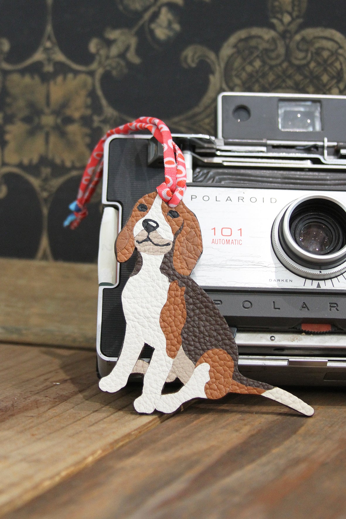 Genuine Leather Bag Charm - Beagle