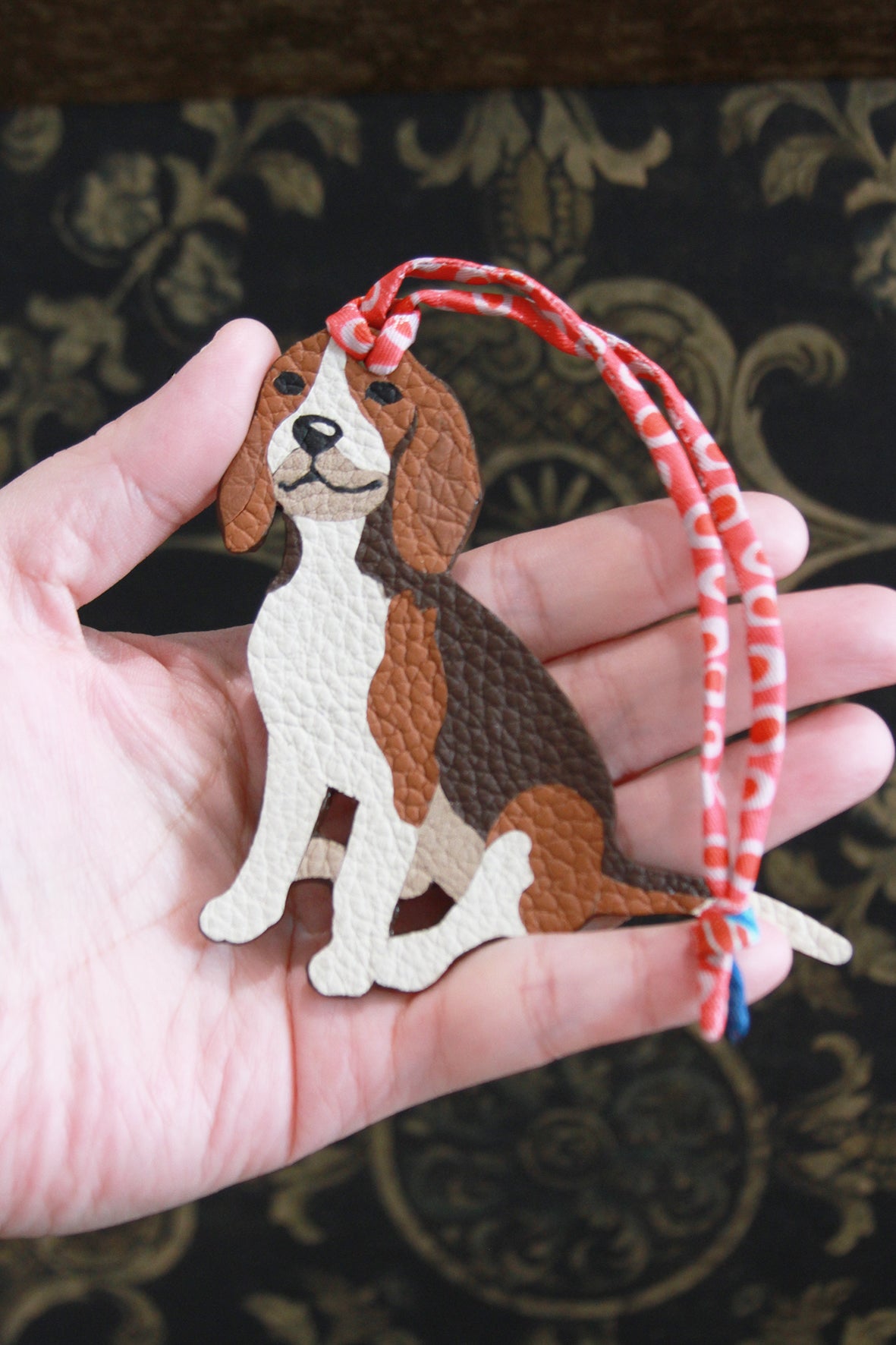 Genuine Leather Bag Charm - Beagle
