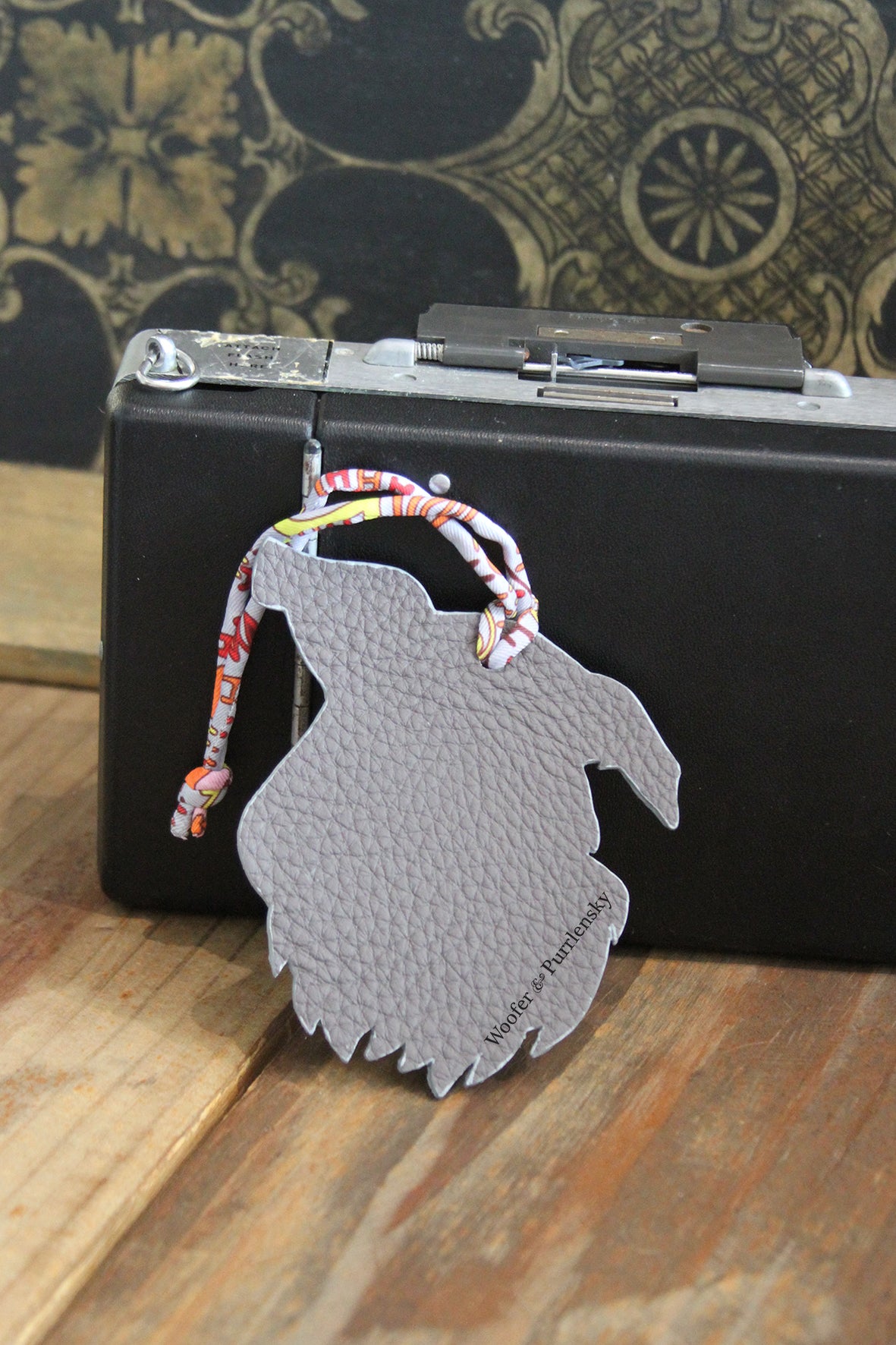 Genuine Leather Bag Charm - Schnauzer