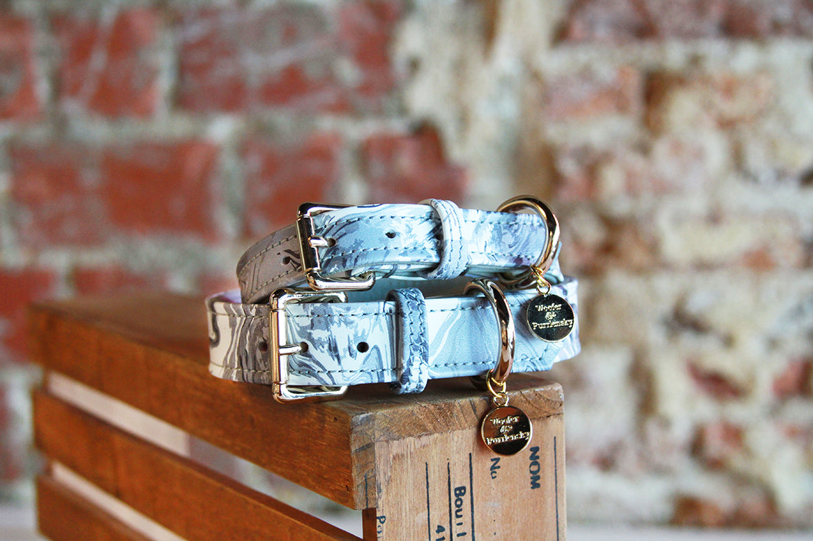 Sophie Marble Lambskin Leather Collar