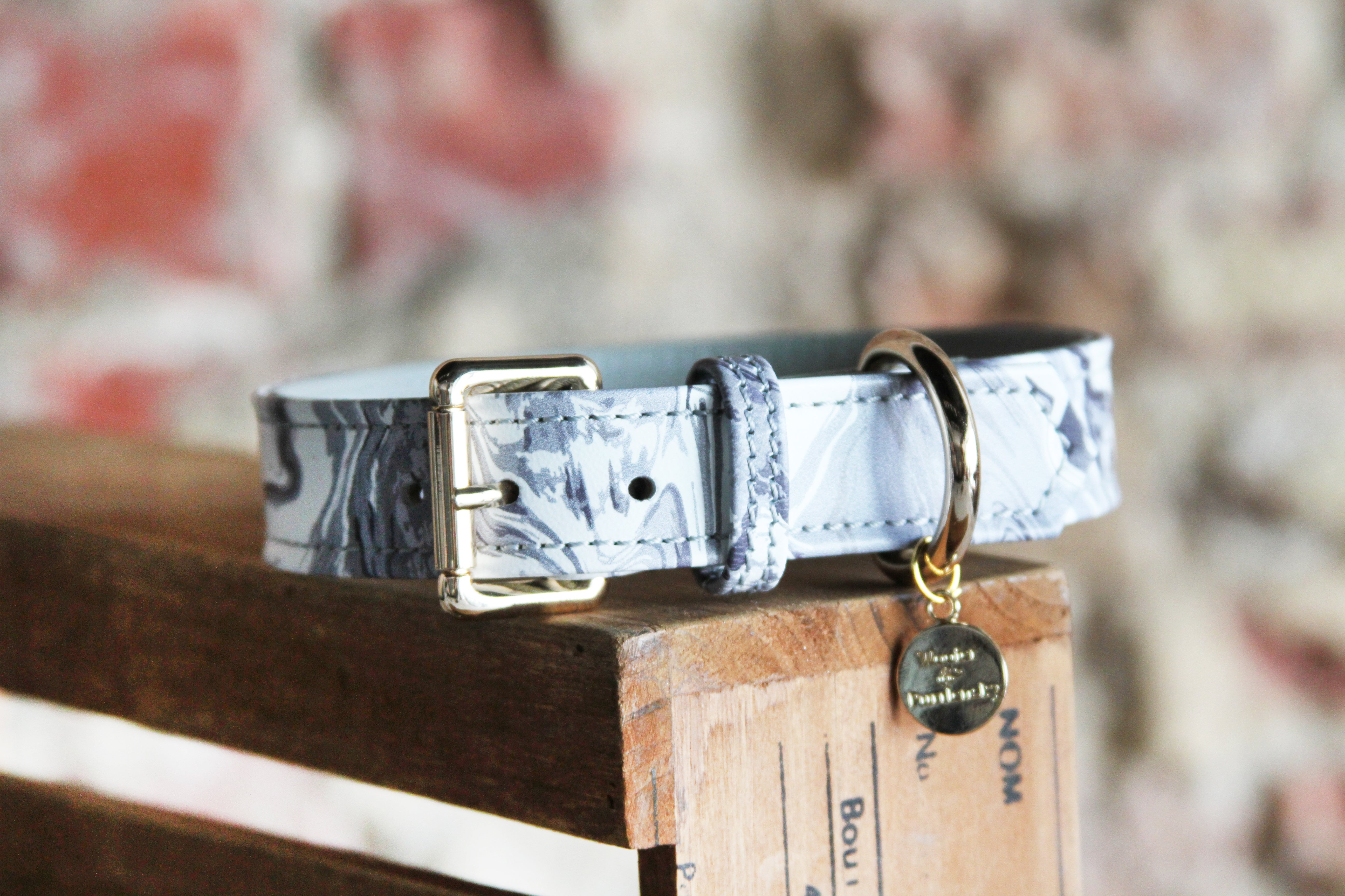 Sophie Marble Lambskin Leather Collar