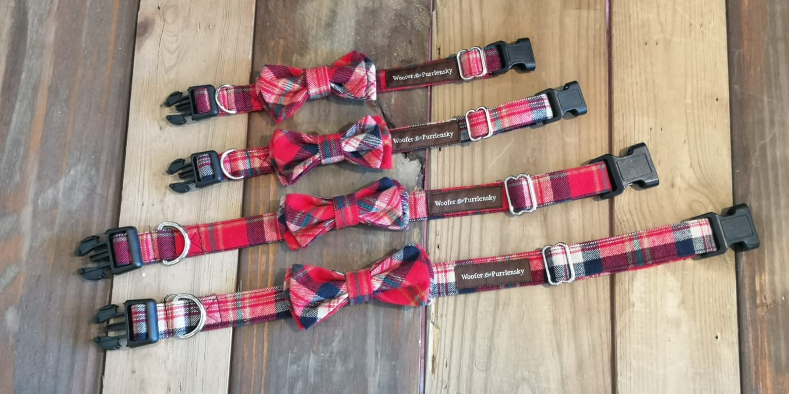 Benedict Fancy Bow Collar - Scarlet Plaids