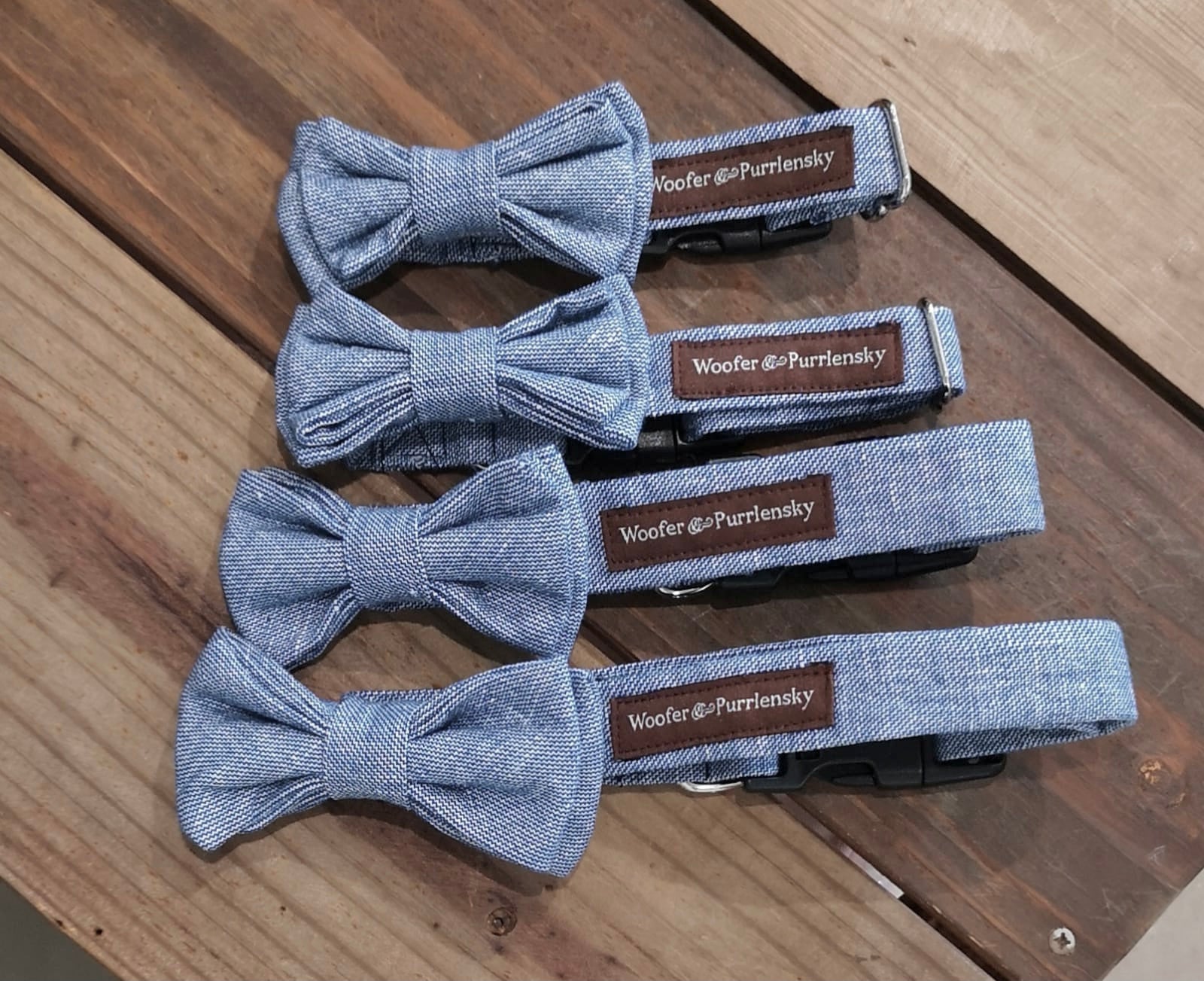 Benedict Linen Bow Collar - Linen Sky