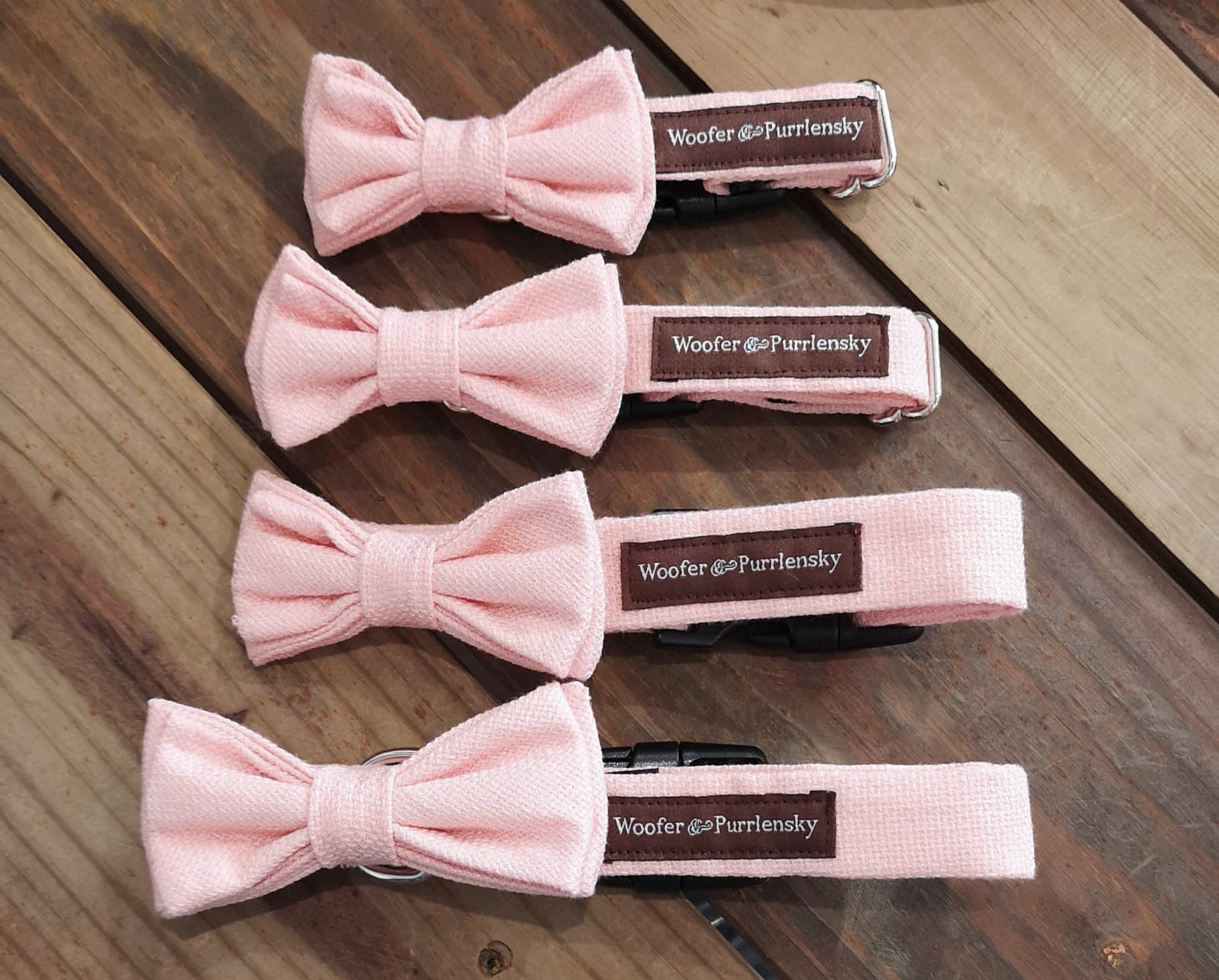 Benedict Linen Cotton Bow Tie Collar - Cotton Candy