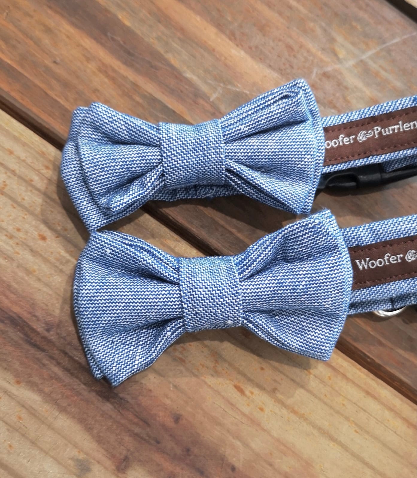 Benedict Linen Bow Collar - Linen Sky