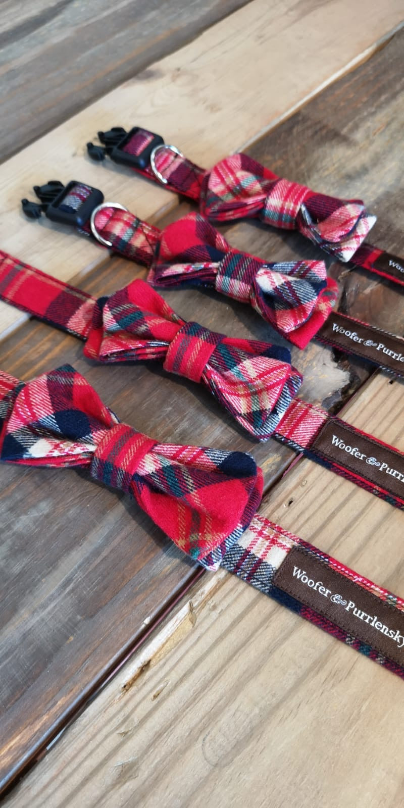 Benedict Fancy Bow Collar - Scarlet Plaids