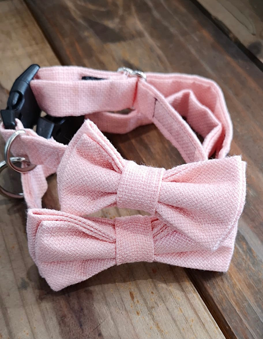 Benedict Linen Cotton Bow Tie Collar - Cotton Candy